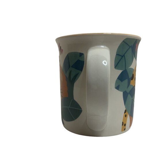 Mikasa Jungle Friends Leopard Coffee Mug Stoneware Cheetah Parrots Giraffe - Picture 6 of 10